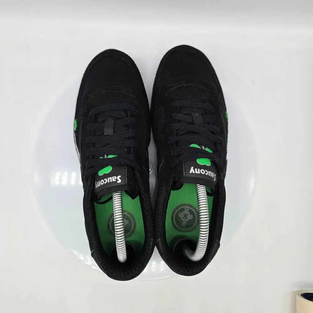 Saucony Jazz Low Pro Shamrock Sneakers Mens Size 7  Women's 8.5 Black and Green